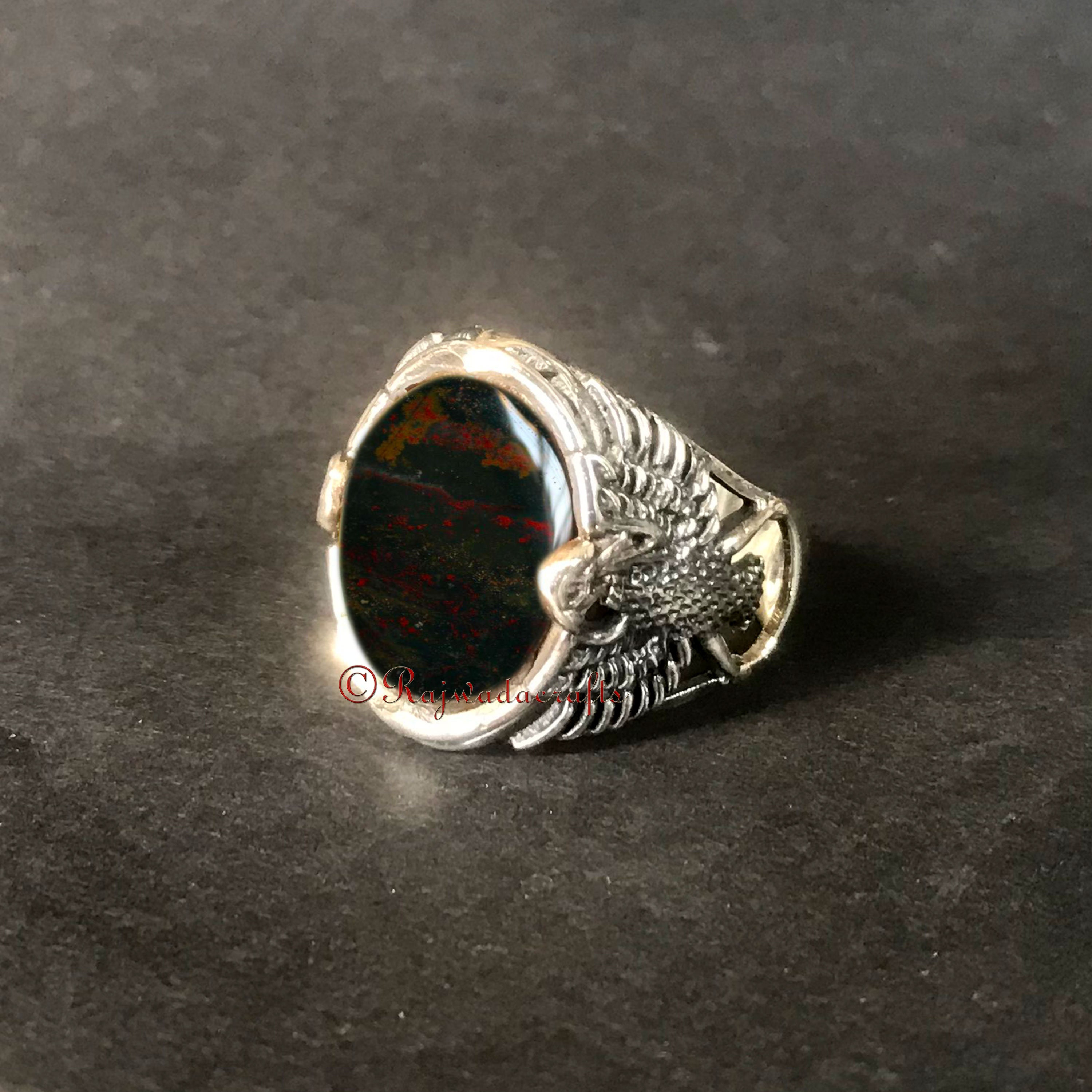Bloodstone Ring Bloodstone Ring Mens Ring Mens Pinky Etsy