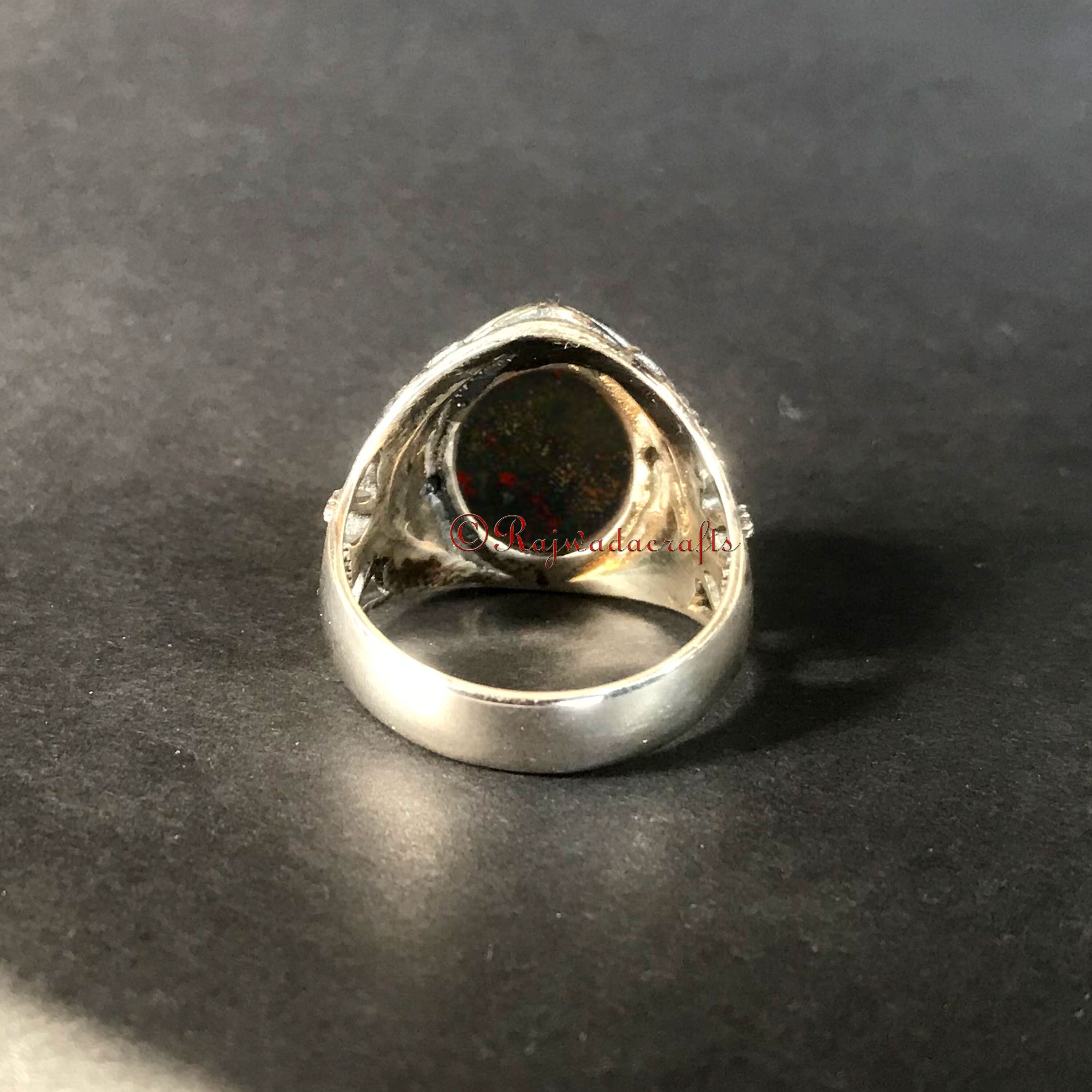 Bloodstone Ring Bloodstone Ring Mens Ring Mens Pinky Etsy