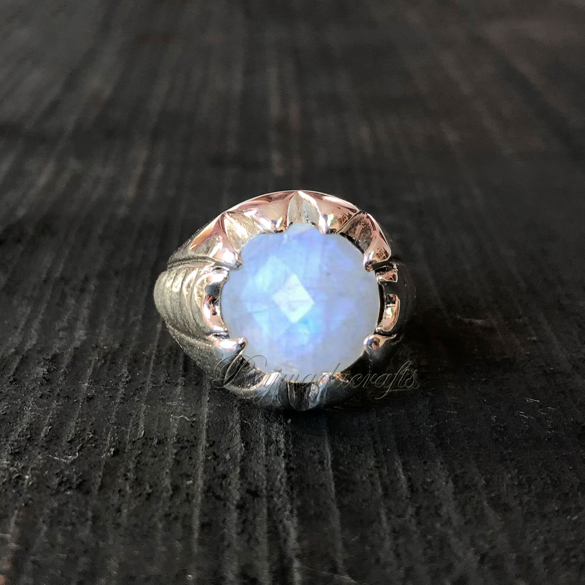 Moonstone Ring Mens Huge Ring 925 Sterling Silver Jewelry Etsy