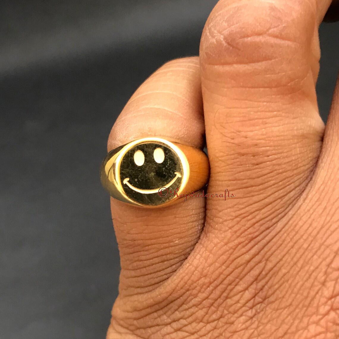 Smiley Ring 925 Silver Ring Smiley Face Ring Cute smiley Etsy