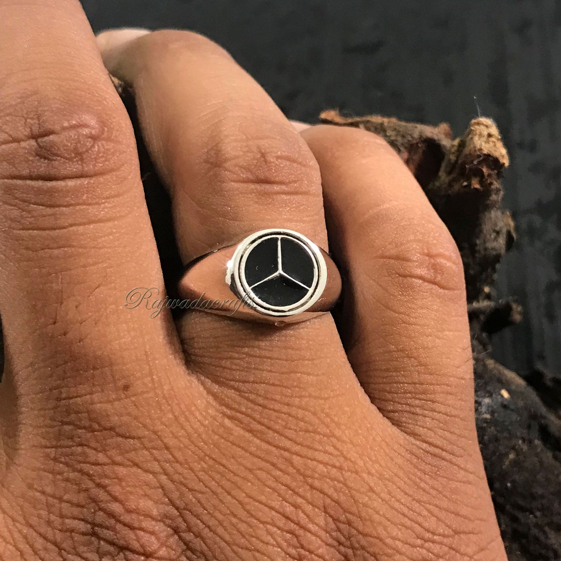 MERCEDES Benz Ring Car 3D Ring 925 Solid Sterling Silver Etsy