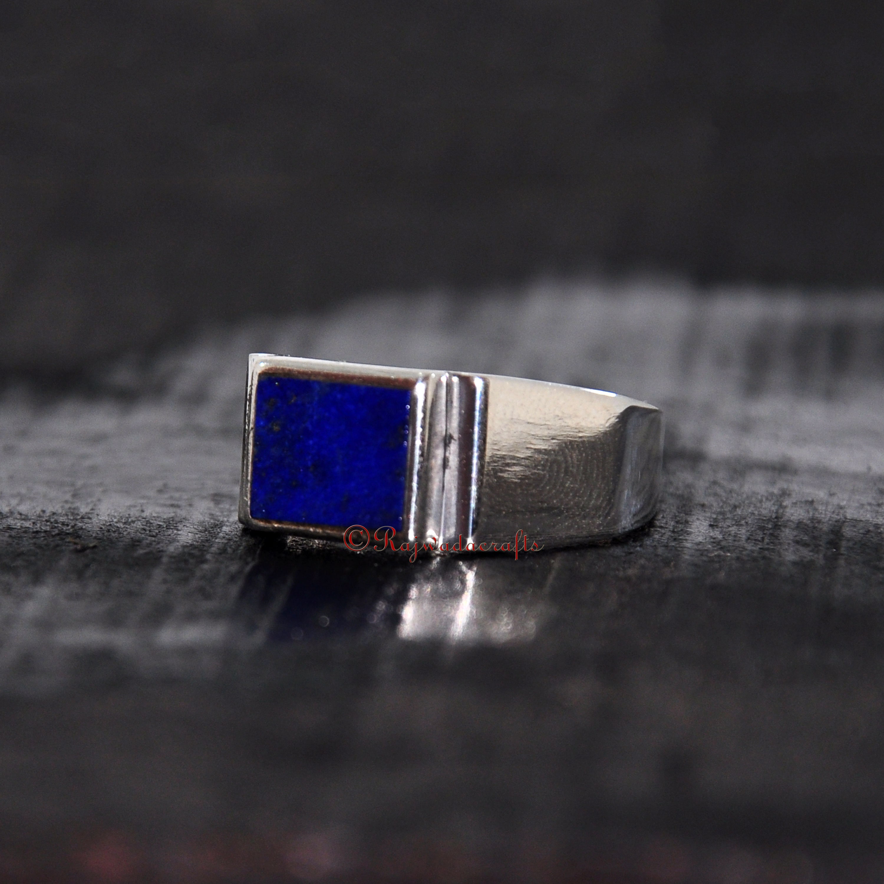 Natural Deep Blue Lapis Lazuli Ring Gemstone Jewelry 925 Solid | Etsy