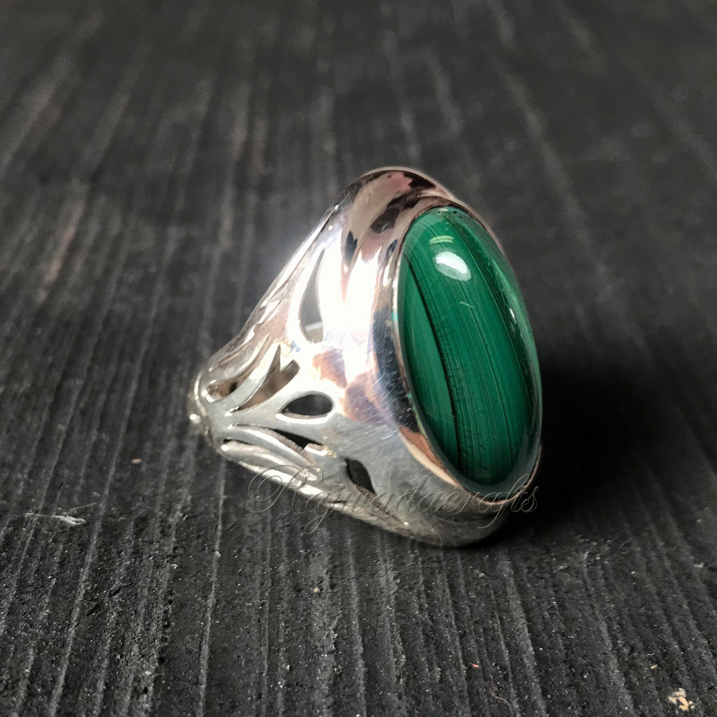 Heavy malachite ring mens malachite ring malachite jewelry Etsy
