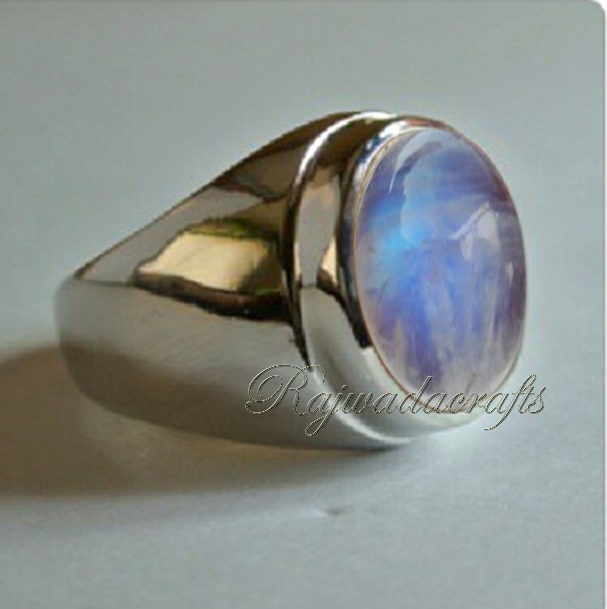 Moonstone Ring Men Unisex Ring Handmade Heavy Ring Etsy