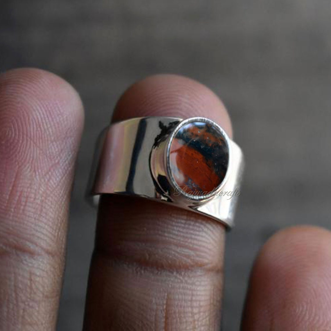 Bloodstone ring Sterling Silver bloodstone Ring Solid Etsy