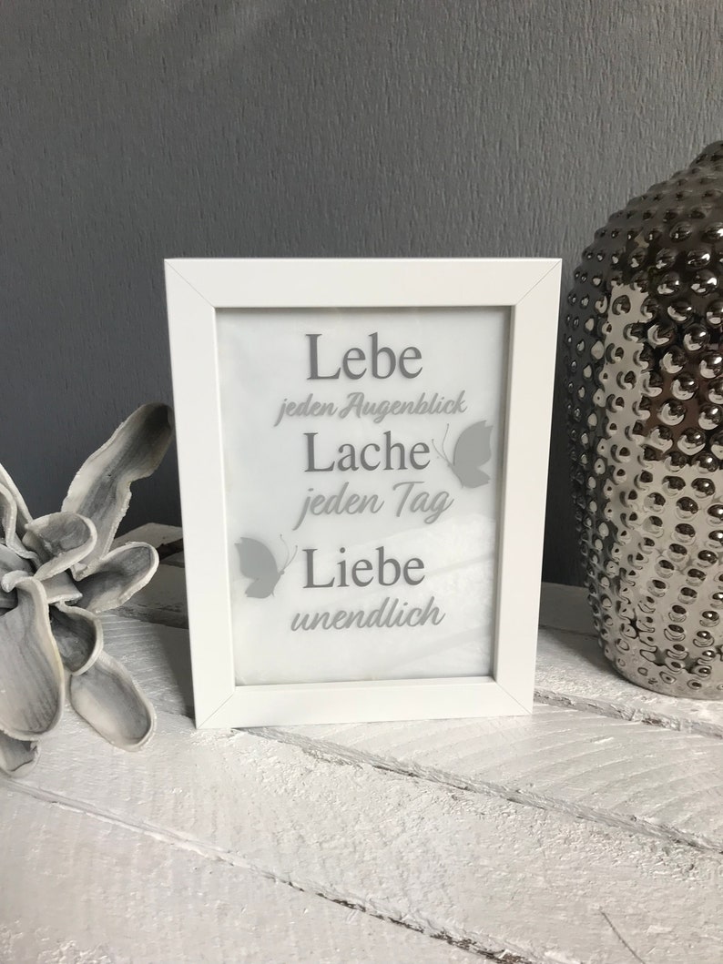 Beleuchteter Bilderrahmen mit Lebe Lache Liebe Spruch Etsy