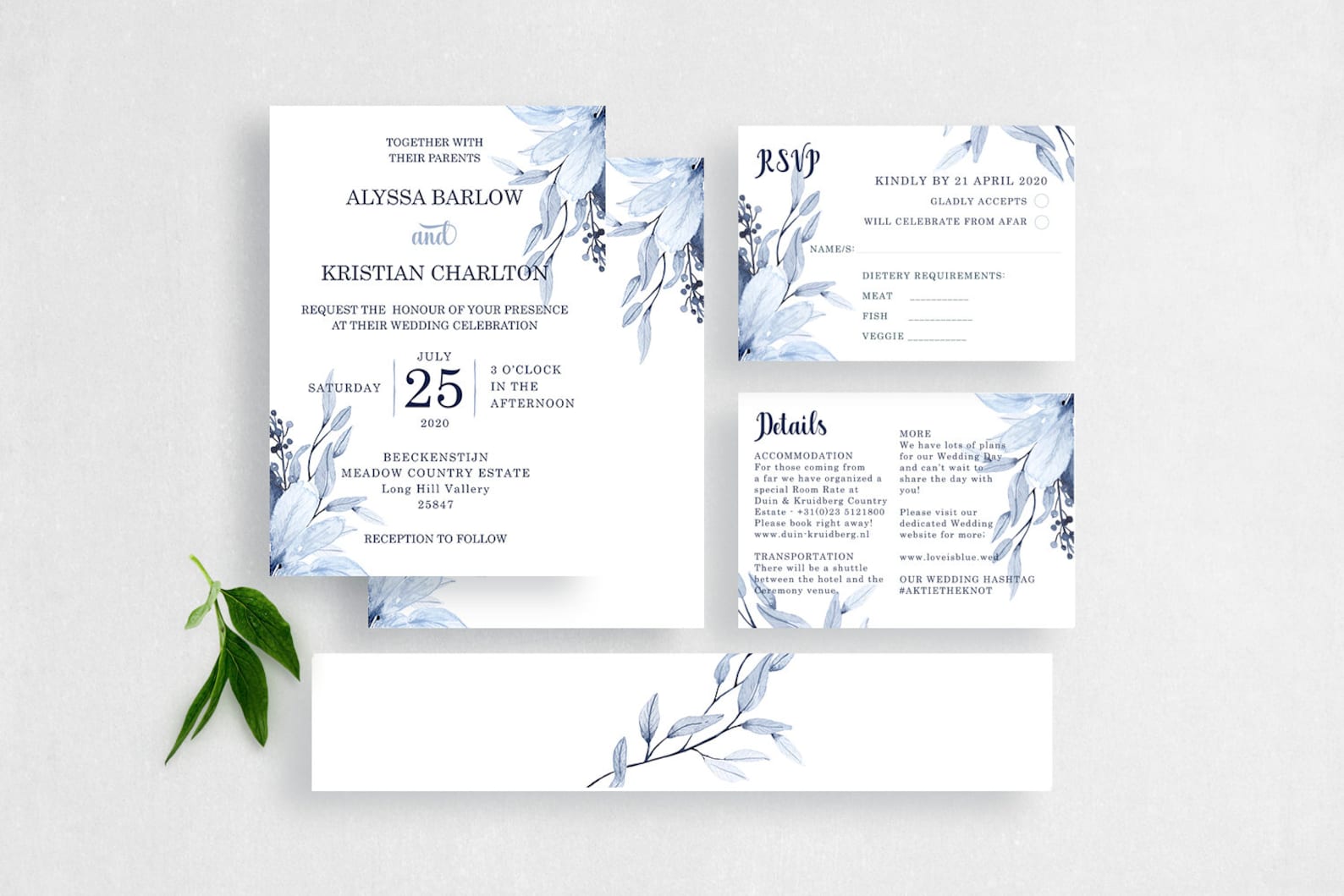 Navy Blue Wedding Invitations Printable Wedding Invitation - Etsy