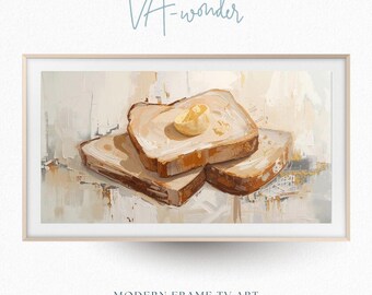 Toast and Butter Frame TV Art | Cozy Kitchen Minimalist Decor (Digital Download)