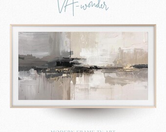 Abstract Ash Grey Frame TV Art | Wabi Sabi Neutral Textured Decor (Digital Download)