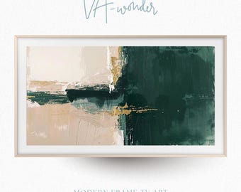 Evergreen Abstract Frame TV Art | Wabi Sabi Forest Green Neutral Decor (Digital Download)