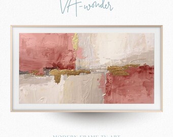 Rose Clay Abstract Frame TV Art | Wabi Sabi Blush Neutral Wall Decor (Digital Download)