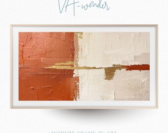 Terracotta Abstract Frame TV Art | Wabi Sabi Warm Earth Tone (Digital Download)