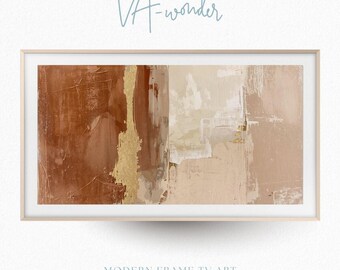 Burnt Umber Abstract Frame TV Art | Wabi Sabi Neutral Textured Wall Decor (Digital Download)