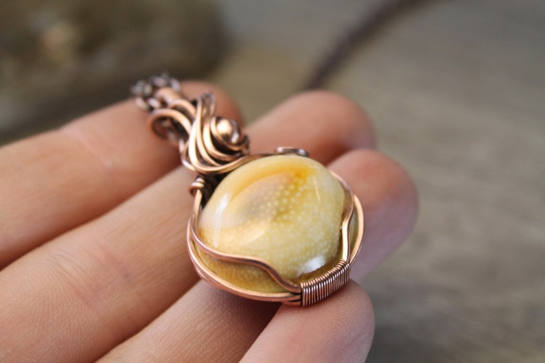 Shiva Eye wire wrapped pendant in Antiqued Copper