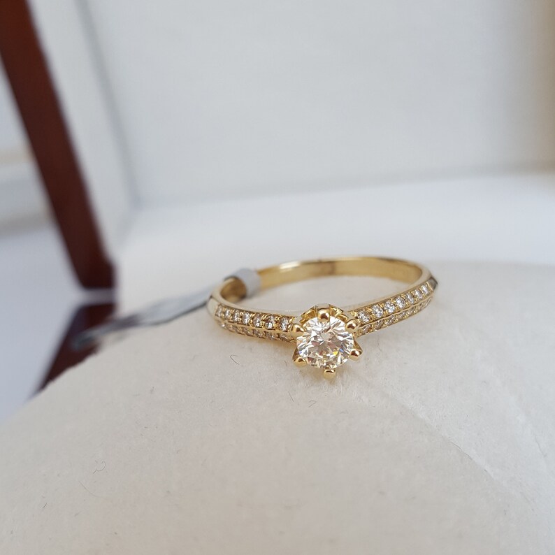 Solitaire Diamond Engagement Ring Free Shipping - Etsy