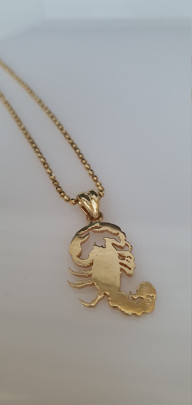 Solid Scorpion Pendant, 14K Gold, Zodiac Scorpion, Personalized ...