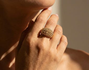 18K Zweifarbiger Gold-Fantasy Ring: Rosé/Weißgold