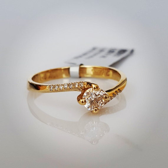 Round Cut Diamond Engagement Ring Free Shipping | Etsy