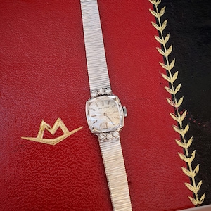 RARE WATCH, BRACELET Watch, Presenting An Exceptional 18k White Gold Timepiece, This Vintage Movado Watch Is A True Collectible Gem