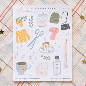 Audrey Self Care Sticker Sheet | Bullet Journaling Stickers