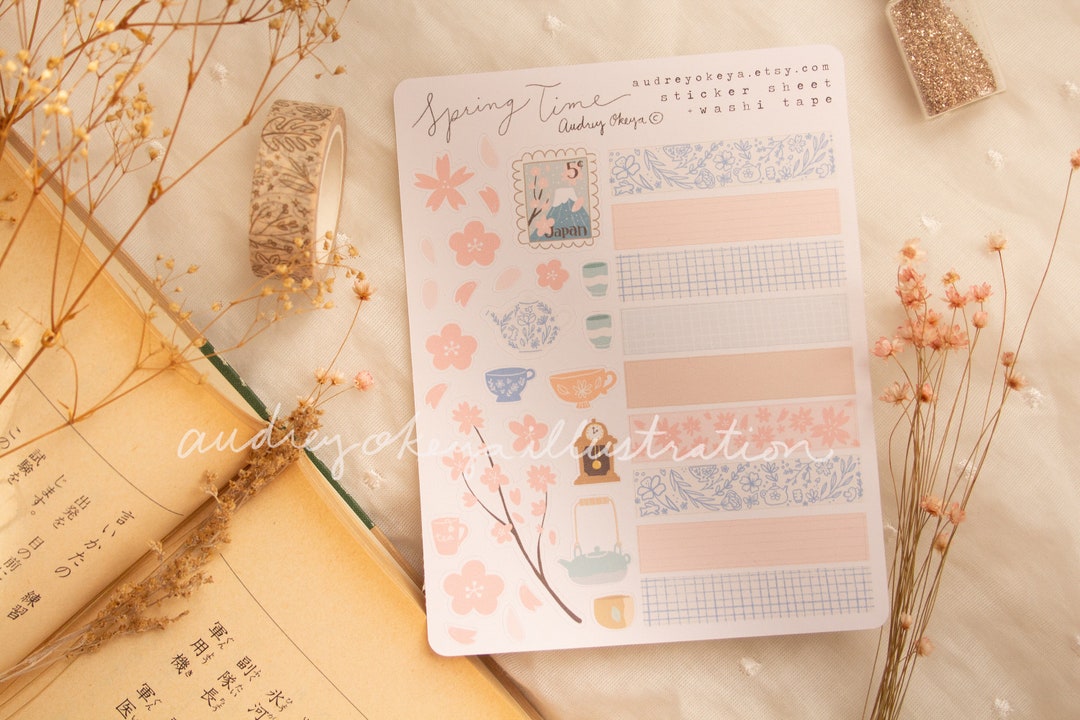 Springtime Bujo Sticker Sheet Cute Stickers Planner - Etsy