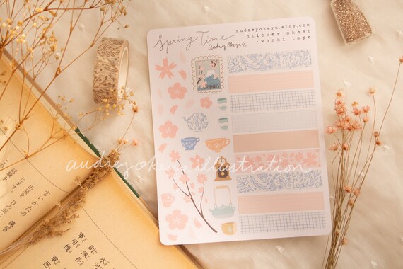 Springtime Bujo Sticker Sheet Cute Stickers Planner - Etsy