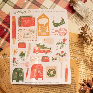 Christmas Mail Sticker Sheet | Holiday Bullet Journaling Stickers