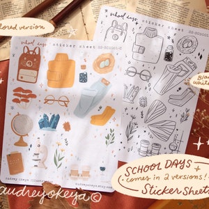 School Days Sticker sheet | Fall Autumn Back to School Biology Bullet Journaling Stickers