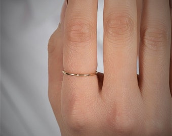 Band Ring - Tiny Ring - Silver Ring With Tiny CZ - Simple Ring - Single Ring