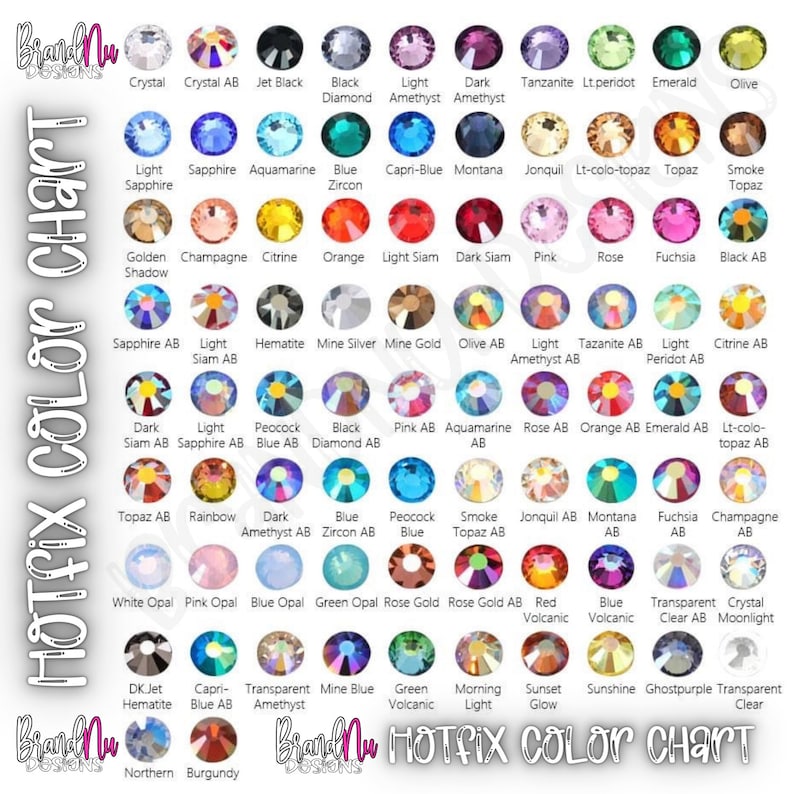 Jet Black Hotfix Glass Rhinestones: High Quality, Round Faceted - Etsy