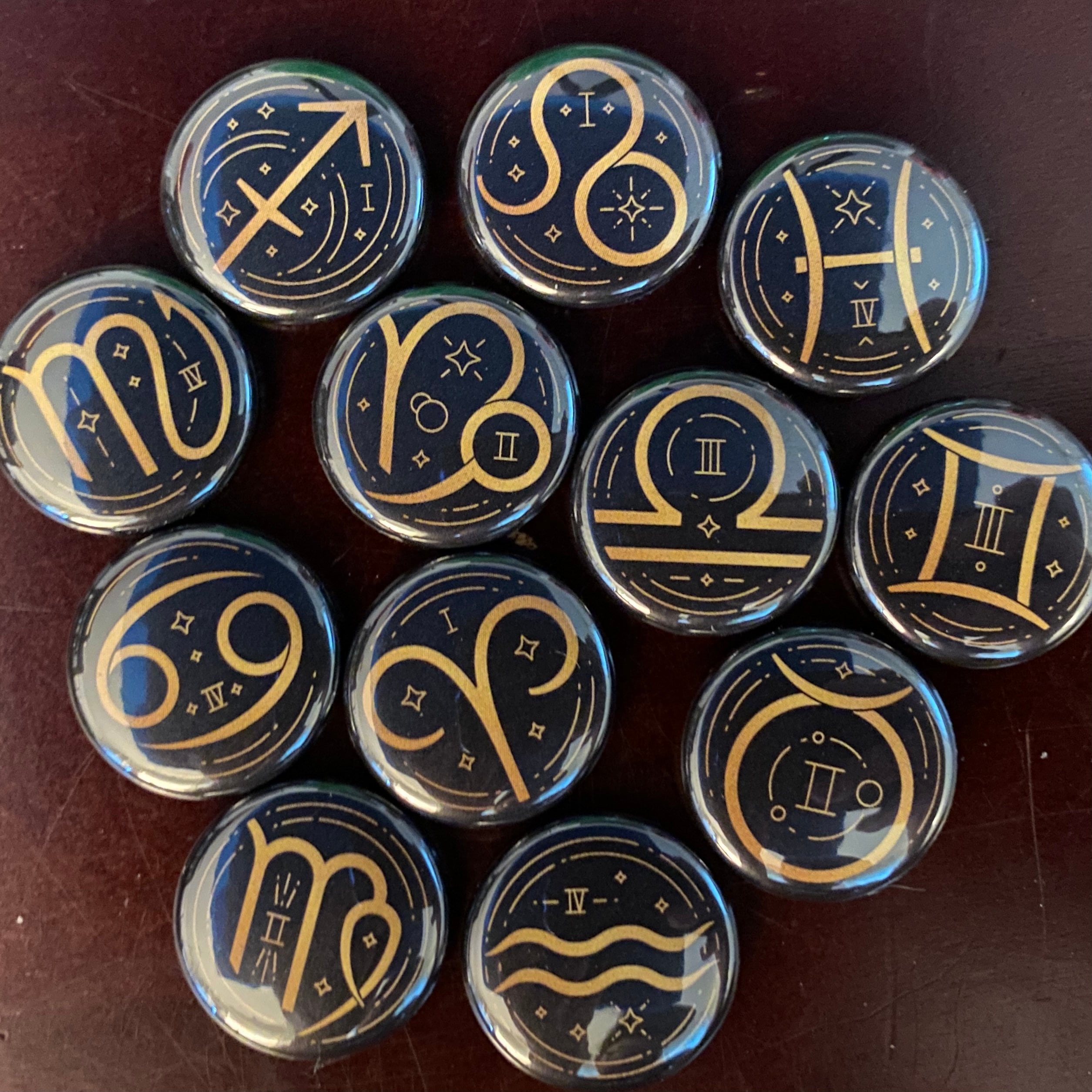 Signs of the Zodiac 1inch Buttons Etsy