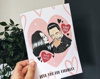 Morticia & Gomez Addams I Love You Card