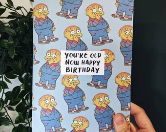 Horror x Simpsons Chucky Ralph Happy Birthday Card