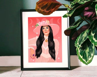 Love Witch Movie Art Print | Pink aesthetic wall decor | witch/magic aesthetic gift