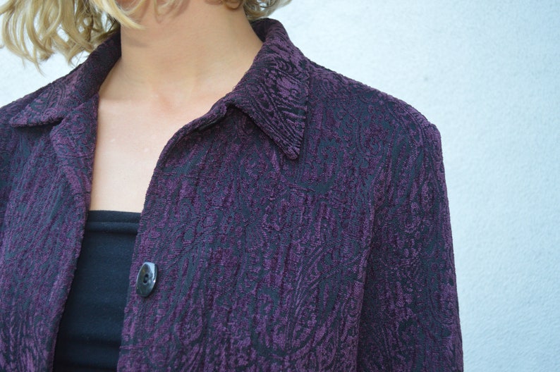 Clothing aesthetic apparel clothing Purple textured vintage boho jacket || vintage coat unique boho clothing festival clothing purple floral jacket Women's Clothing
