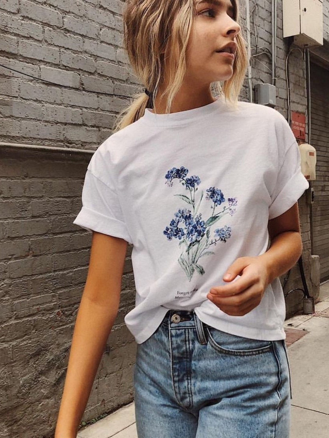 Forget-Me-Not Floral Petunia Blouse main image 1