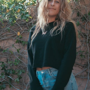 Monarch Butterfly Cropped Sweatshirt | Boho Aesthetic Clothing image 2