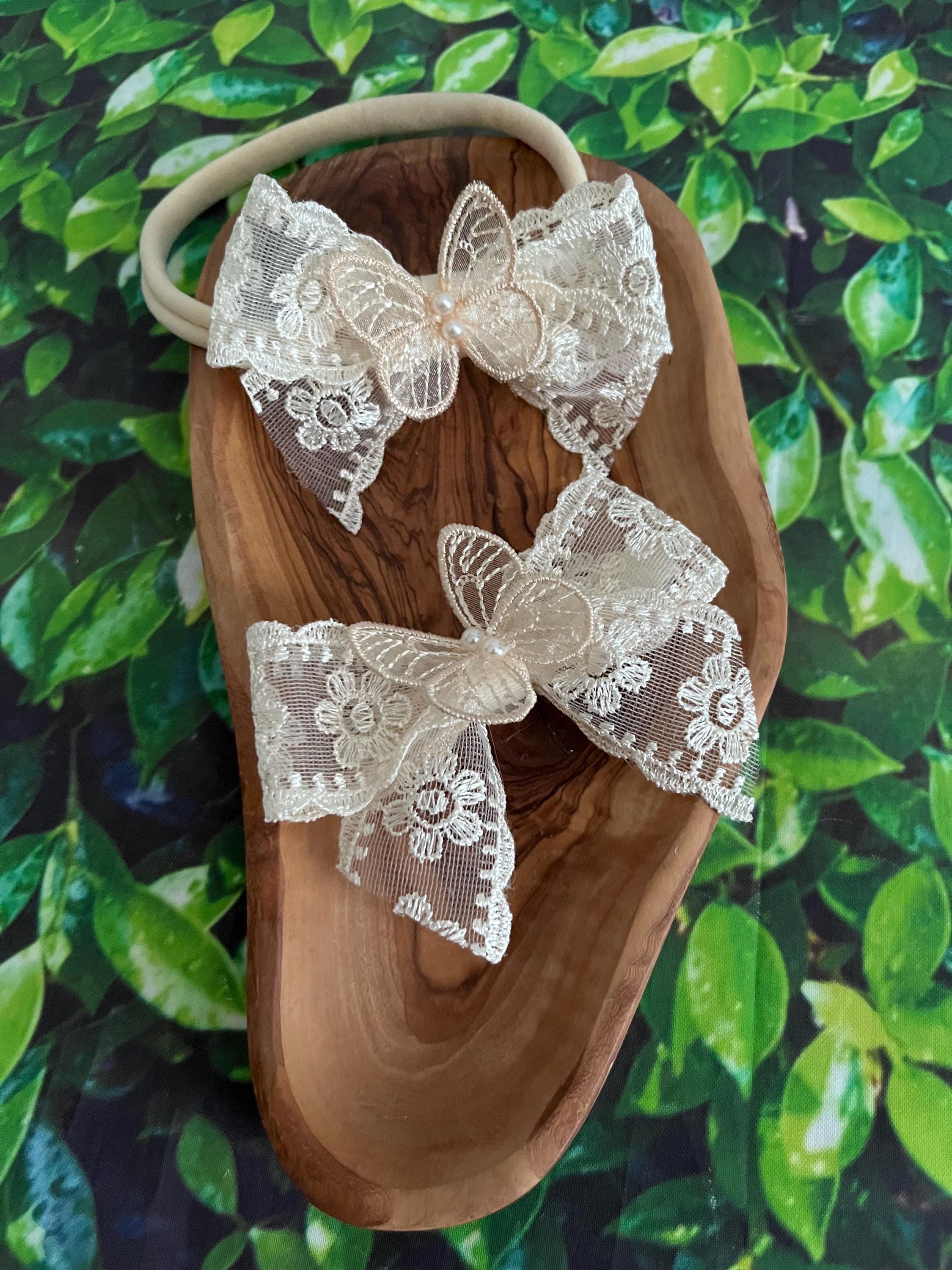 Embroidered Butterfly Headband - Etsy
