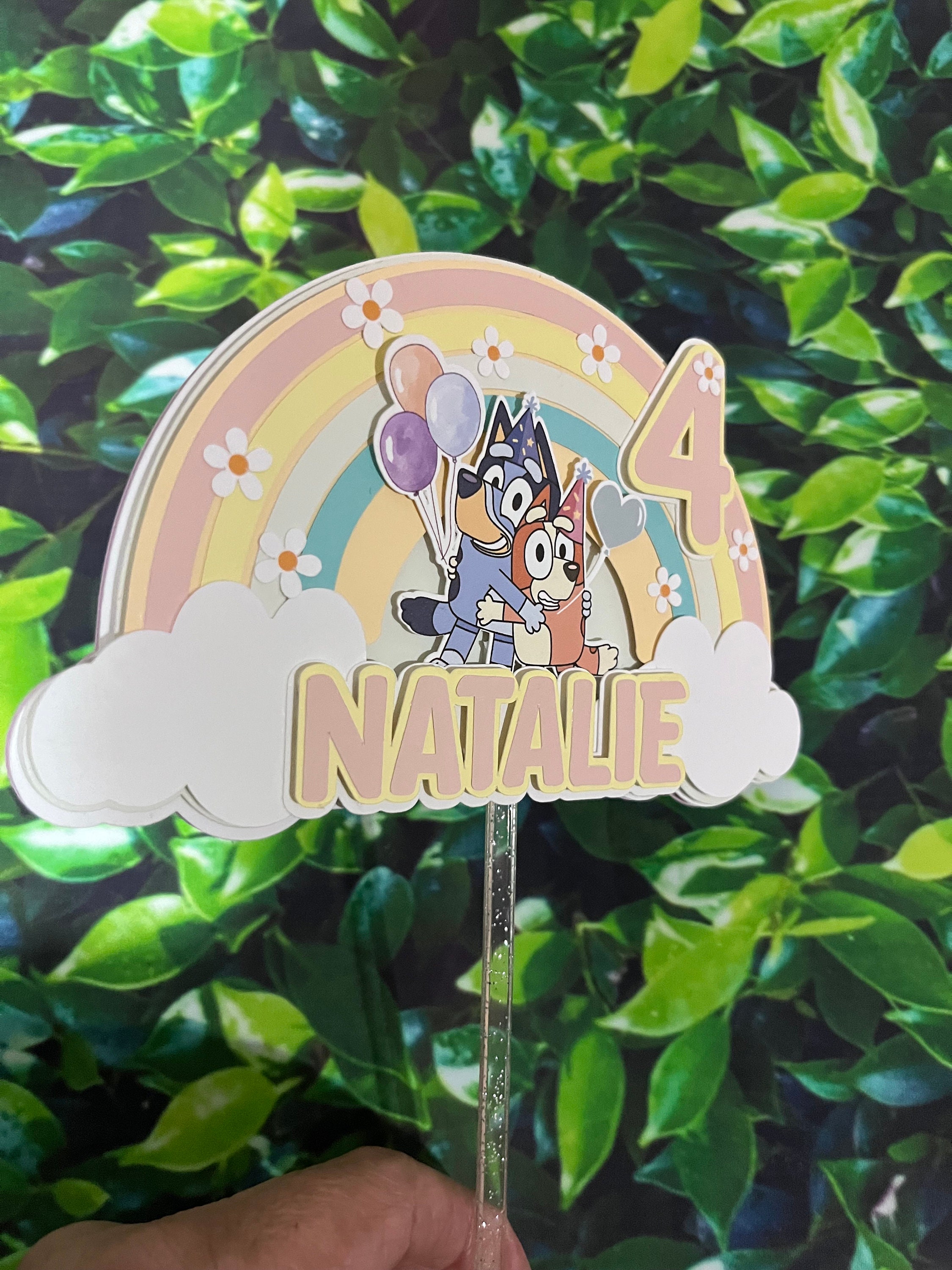 Bluey inspired Cake topper, Personalized