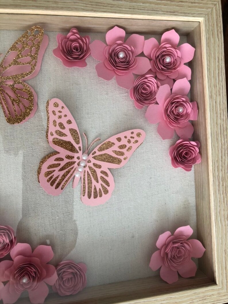 Flowers And Butterflies Shadow Box. Etsy