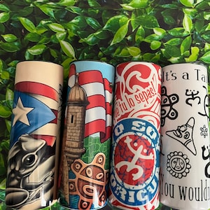 Puerto Rico Flags, ,Boricua , Custom tumblers, skinny tumblers.Puerto Rican images.