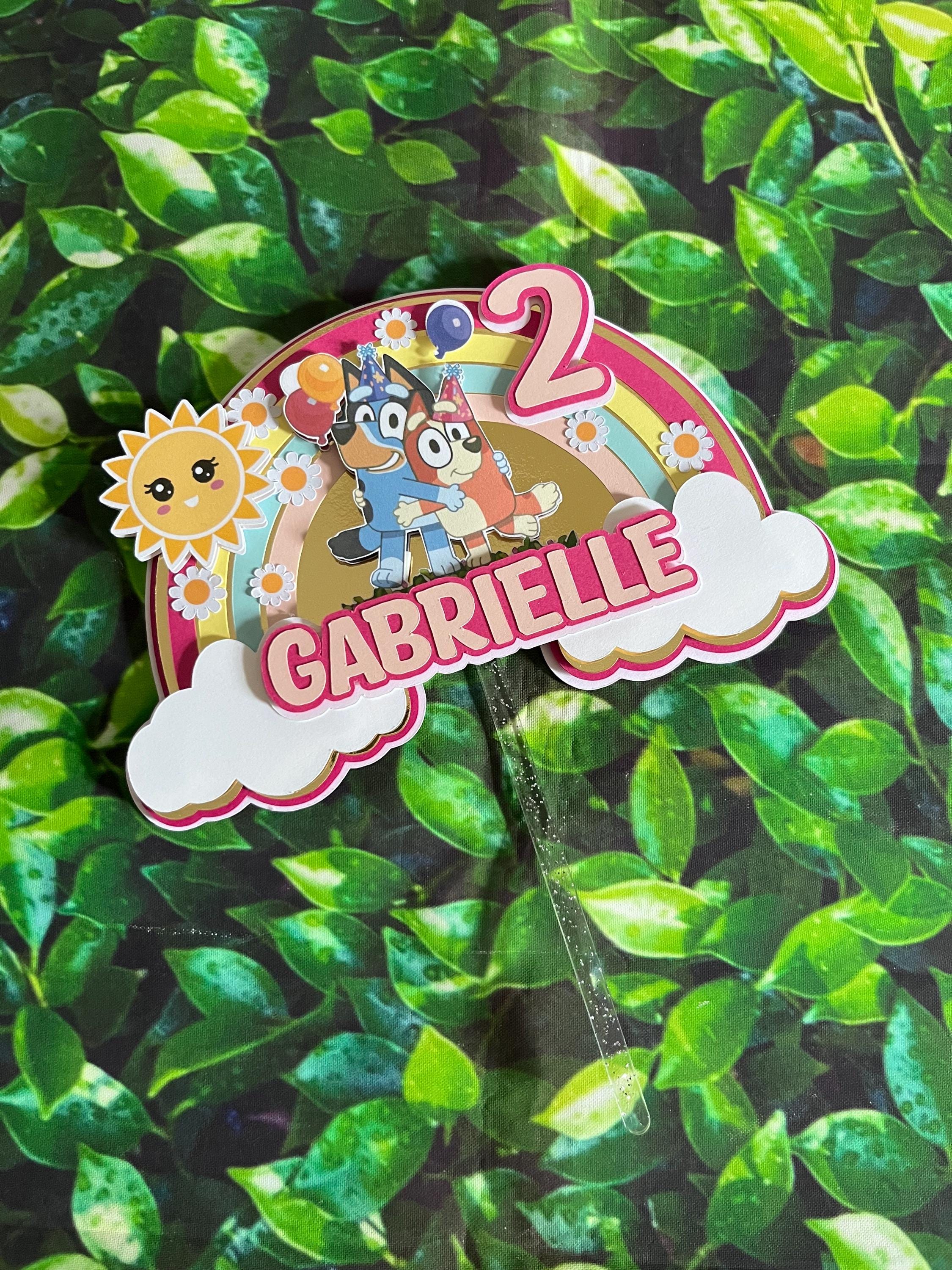 Bluey inspired Cake topper, Personalized