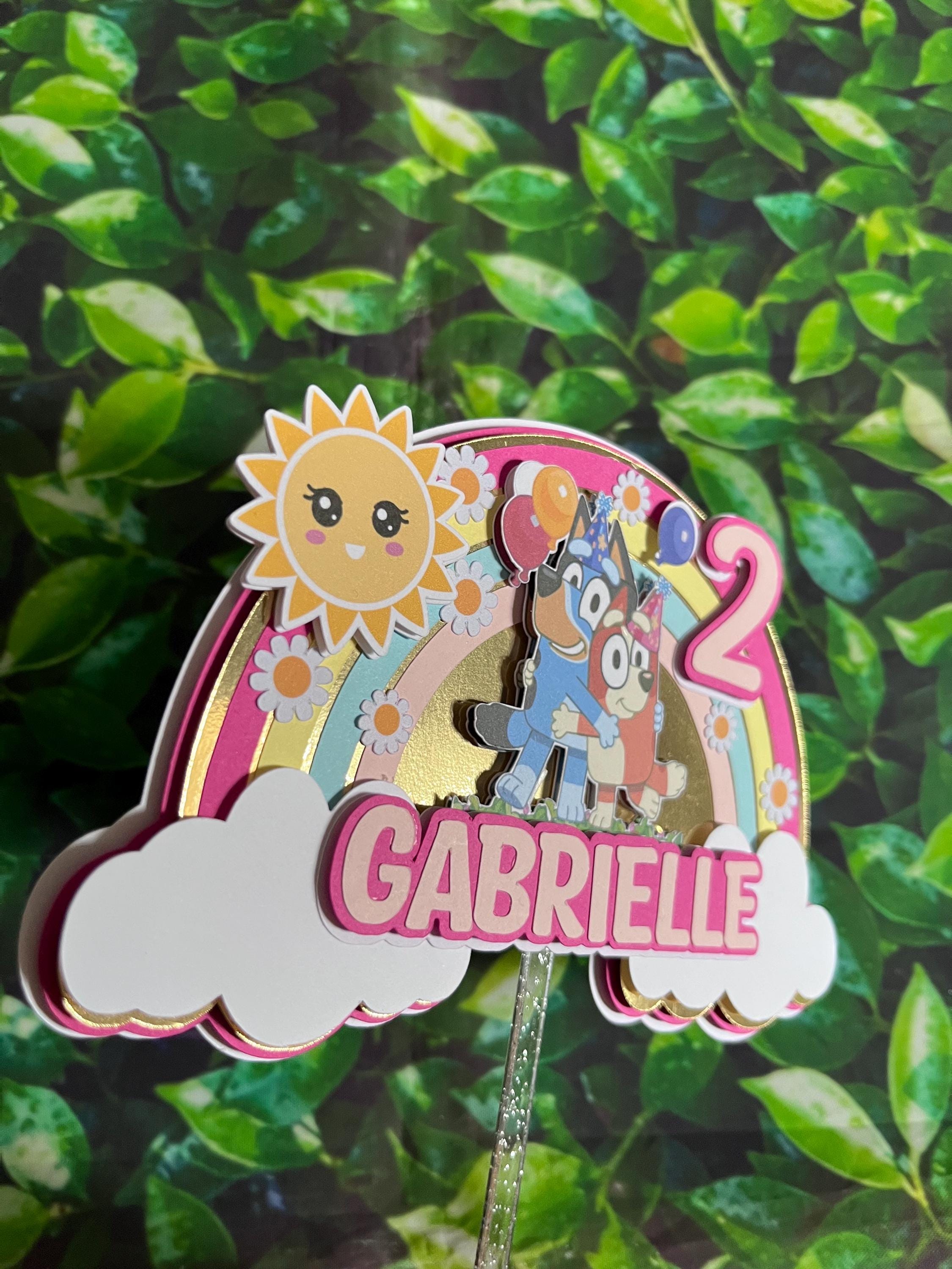 Bluey inspired Cake topper, Personalized