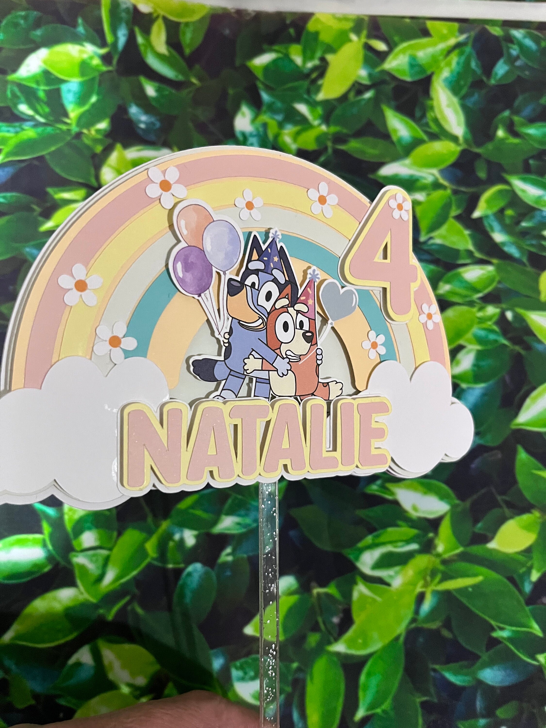 Bluey inspired Cake topper, Personalized