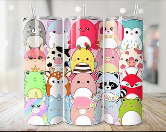 Squishmallow inspired 20 oz tumblers.Personalized.
