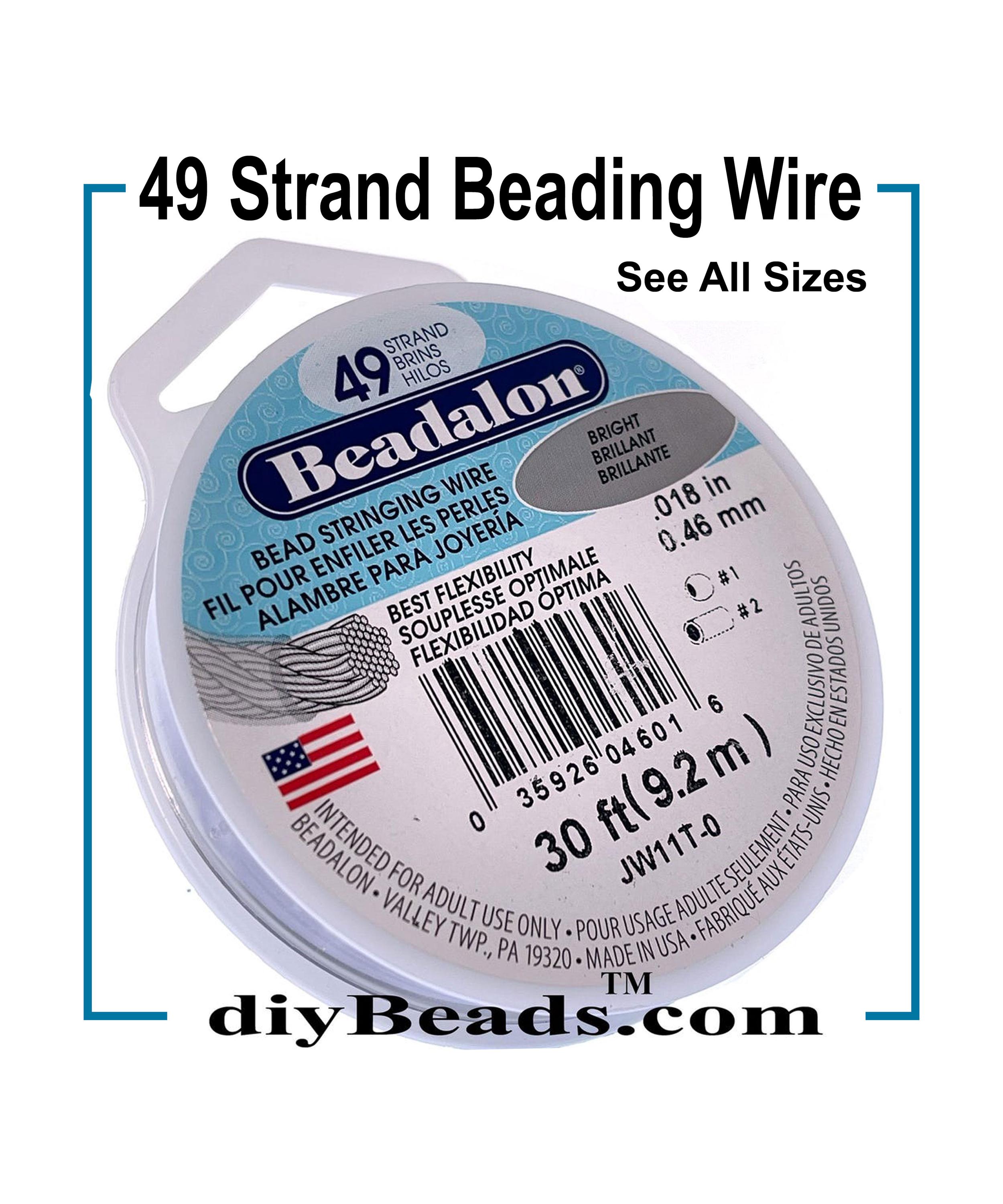 BEADALON BEADING Wire - Bright 49 Strand Beading Wire - Size .015