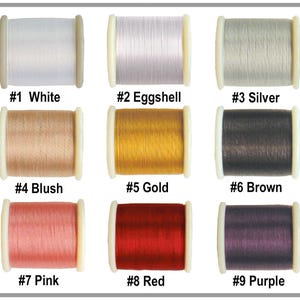 Miyuki Beading Thread is a pre-waxed size "B" beading thread 50m (55 yards) available in 24 colors