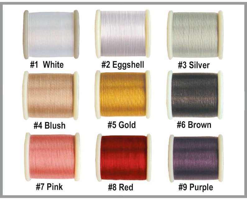 Miyuki Beading Thread is a pre-waxed size "B" beading thread 50m (55 yards) available in 24 colors