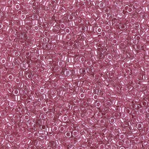 新品　midorikawa バッジ　delicate twoness DB0902 Delica 11/0 Sparkling Peony Pink Lined Crystal