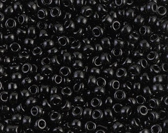 Seed Bead 8-401 Miyuki Seed Beads 8/0 Black 10 grams  diy beads